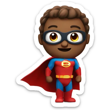 un super heroe en plano medio superior estilo pixar 3d saludando sticker