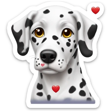 Dalmata dos with hearts sticker