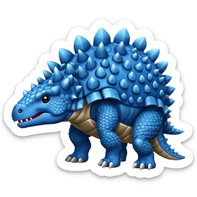As un emoji de el dinosaurios ANQUILOSAURIO de perfil en color azul sticker