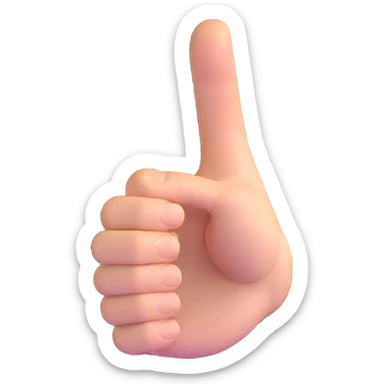 thumb pointing forward sticker
