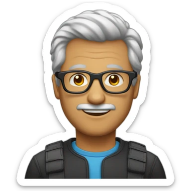 Un homme de 50 ans, avec des lunettes et les cheveux noirs sticker