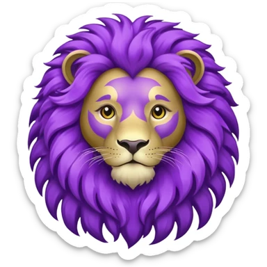 glitter purple and cian lion sticker