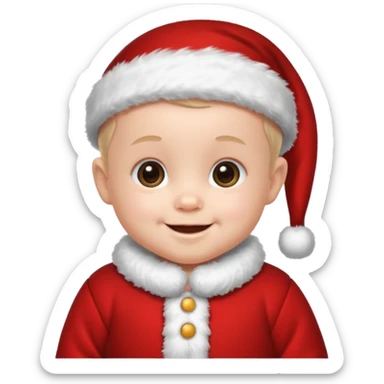 a baby wearing santa clothes sticker