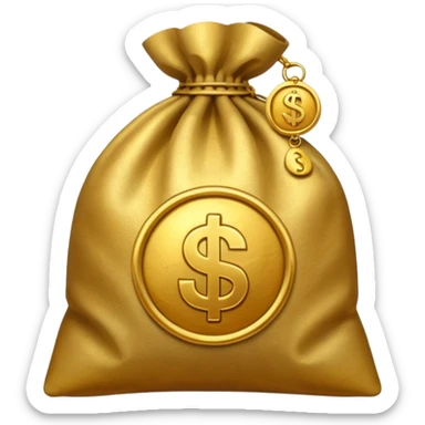 money bag with rupeee symbol sticker