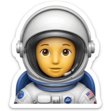 Astronaut helmet with White fiberglass material with subtle panel lines. sticker