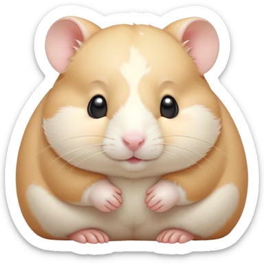 Meme-Worthy Cute Sleeping Cream Hamster Portrait Emoji, Head resting peacefully with a contented smile, showcasing a delightfully compact build and a luxuriously soft cream coat, eyes shut in a serene nap, Simplified yet hilariously adorable features, highly detailed, glowing with a soft, drowsy light, high shine, relaxed and utterly lovable, stylized with an air of playful laziness, bright and heartwarming, soft glowing outline, capturing the essence of a comically sleepy hamster, so meme-worthy it feels like it could instantly become the next viral sensation of adorable slumber! sticker