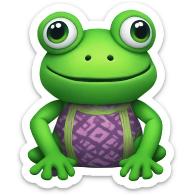 A DOLL IN THE SHAPE OF A FROG sticker