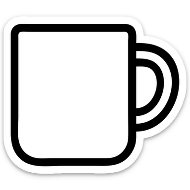 coffee mug, modern icon style, bold outline, minimal color sticker