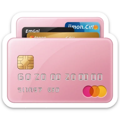 light pink credit card, iPhone style sticker