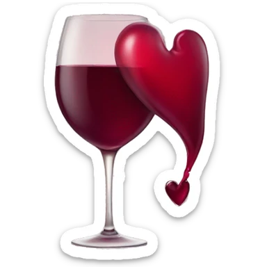 wine heart sticker