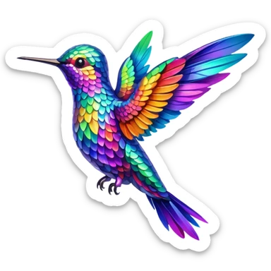 Rainbow hummingbird  sticker