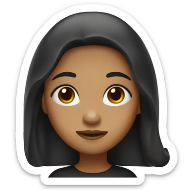 Caramel girl with long black  hair and black eyes sticker