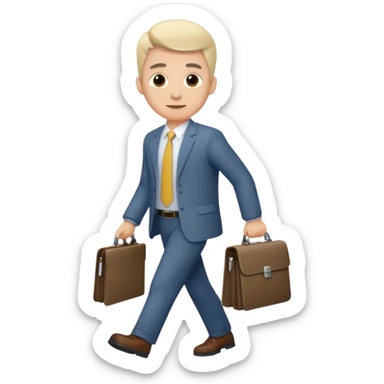 Man with portfolio heading to work. sticker