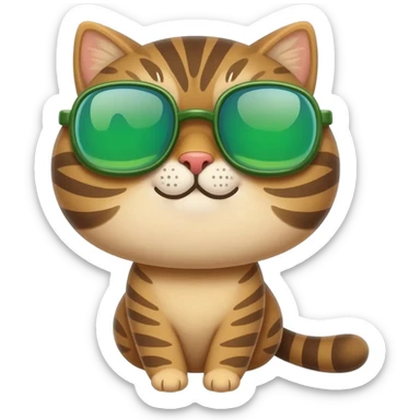 Cat wearing sunglasses sticker