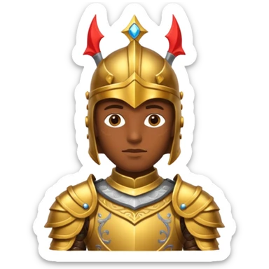 gold knight, brown skin sticker