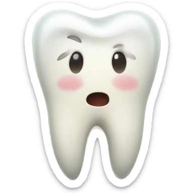 tooth with caries no face sticker