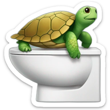 Tortue au toilette sticker