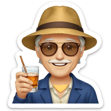 Merlin drinking whisky in the beach sticker