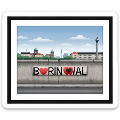 berlin wall long in front without man sticker