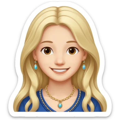jeune cheveux long avec le sourire style européen sticker