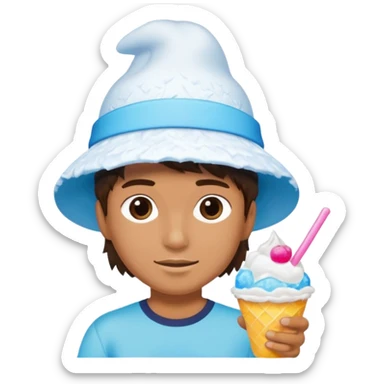 Surfer holding shaved ice sticker