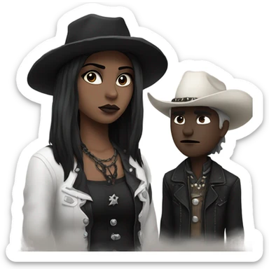 Goth girlfriend sad cowboy sticker