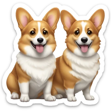 Two corgi: Pembroke fluffy and cardigan  sticker