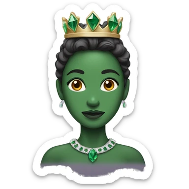  emerald woman with a crown  sticker