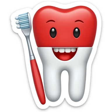 cepillo de dientes rojo sin cara sticker