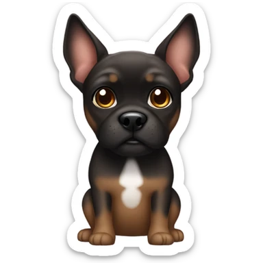 black Petit Brabancon with brown eyes sticker