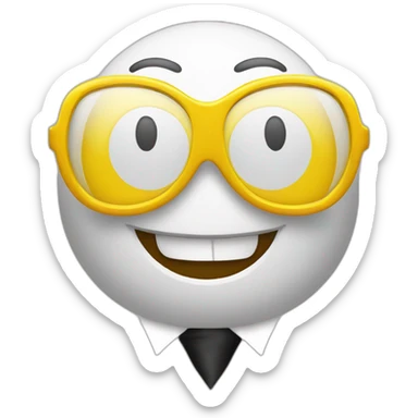 A smiling yellow Smiley with a necktie and Glases sticker