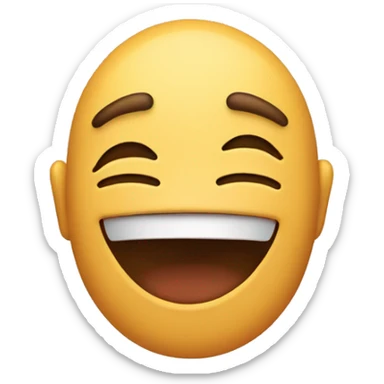 An emoji with a laughing frown sticker