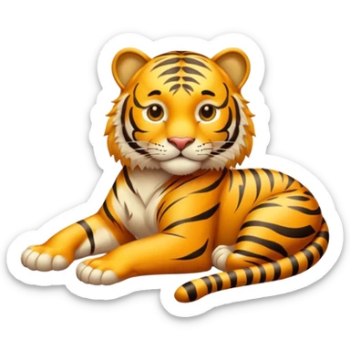Tiger tanning in the sun sticker