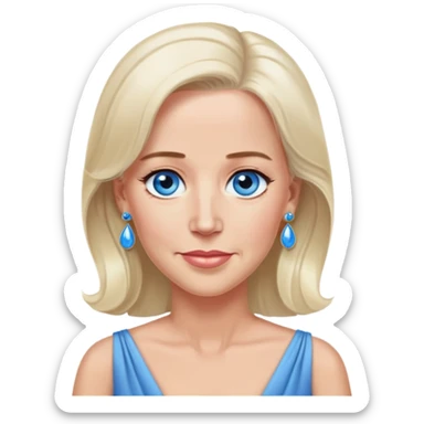 Joe Biden with blue eyes wearing a dress with earrings sticker