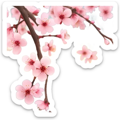 Cherry blossoms in Japan against the background of the sun sticker