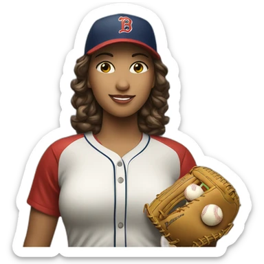 Emoji mujer enojada  con un bate de béisbol sticker