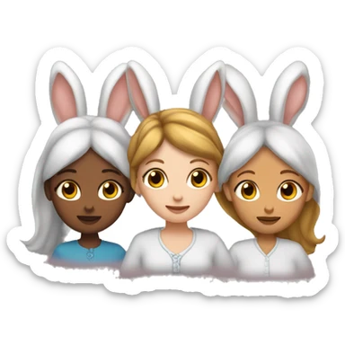 3 femmes avec des oreilles de lapin  sticker