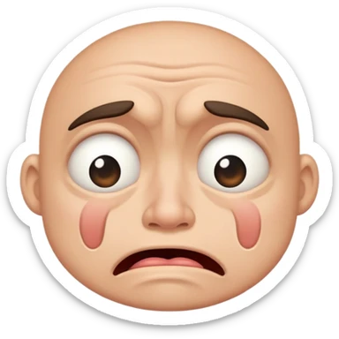 Cry face ugly sticker