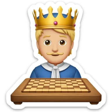 Koning van schaken geef het in de officiële form als die van de spel sticker
