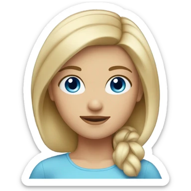 blond Crop Cut hair girl with Blue eyes sticker