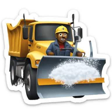 King driving a snow plow sticker