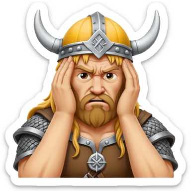 danish viking facepalm realistic sticker