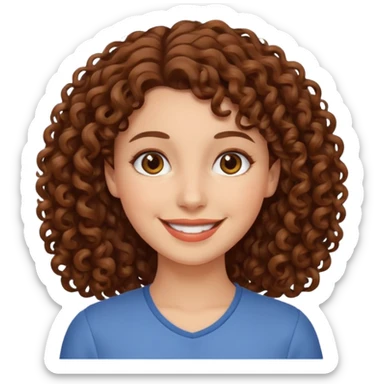 Femme cheveux bouclée brun  sticker