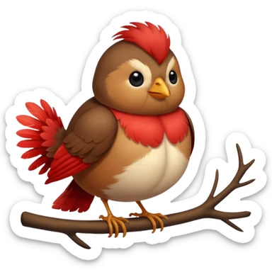 a cute and extremely fat and round robin sticker