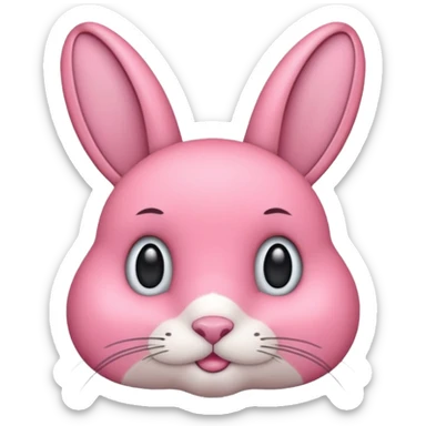 Conejo rosado solo cara  sticker