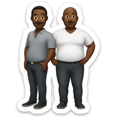 huge belly gay couple sticker