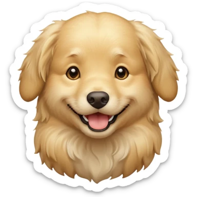 cream golden retriever sticker