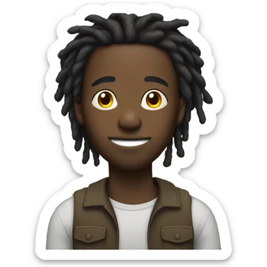 Black man with dreads in a field  sticker