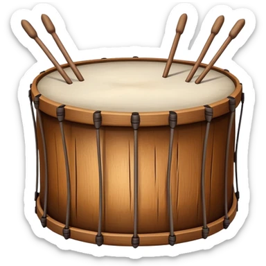 Traditional drum with sticks used to wake people up at dawn sticker