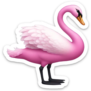 Pink swan sticker